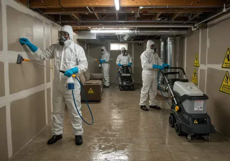 Basement Moisture Removal and Structural Drying process in Floresville, TX